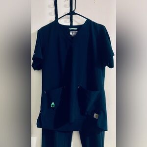 EUC Women’s Carhartt Force Scrub Top (Medium) & Pants (Petite Medium)